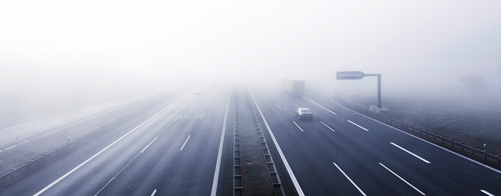 Foggy road